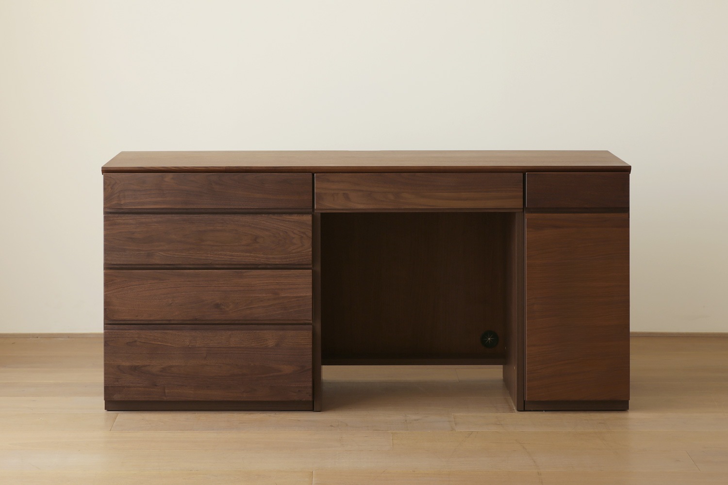 ASTER アスター DESK SET7 ウォルナット (150天板 + 60チェスト + 60デスク + 30キャビネット（左開き・右開き)) ※チェア別売