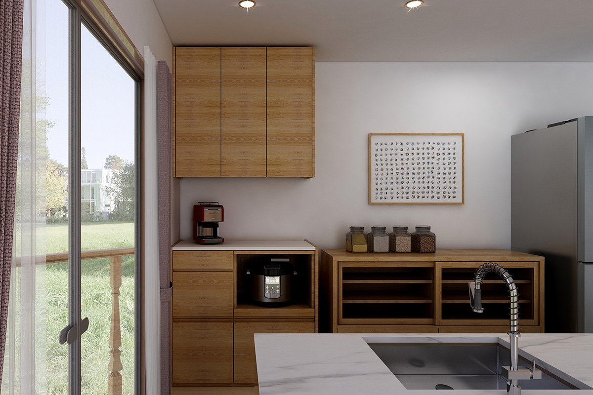 HARVEST ハーベスト【吊り戸タイプ】set 12 【幅102cm】オーク/ウォルナット