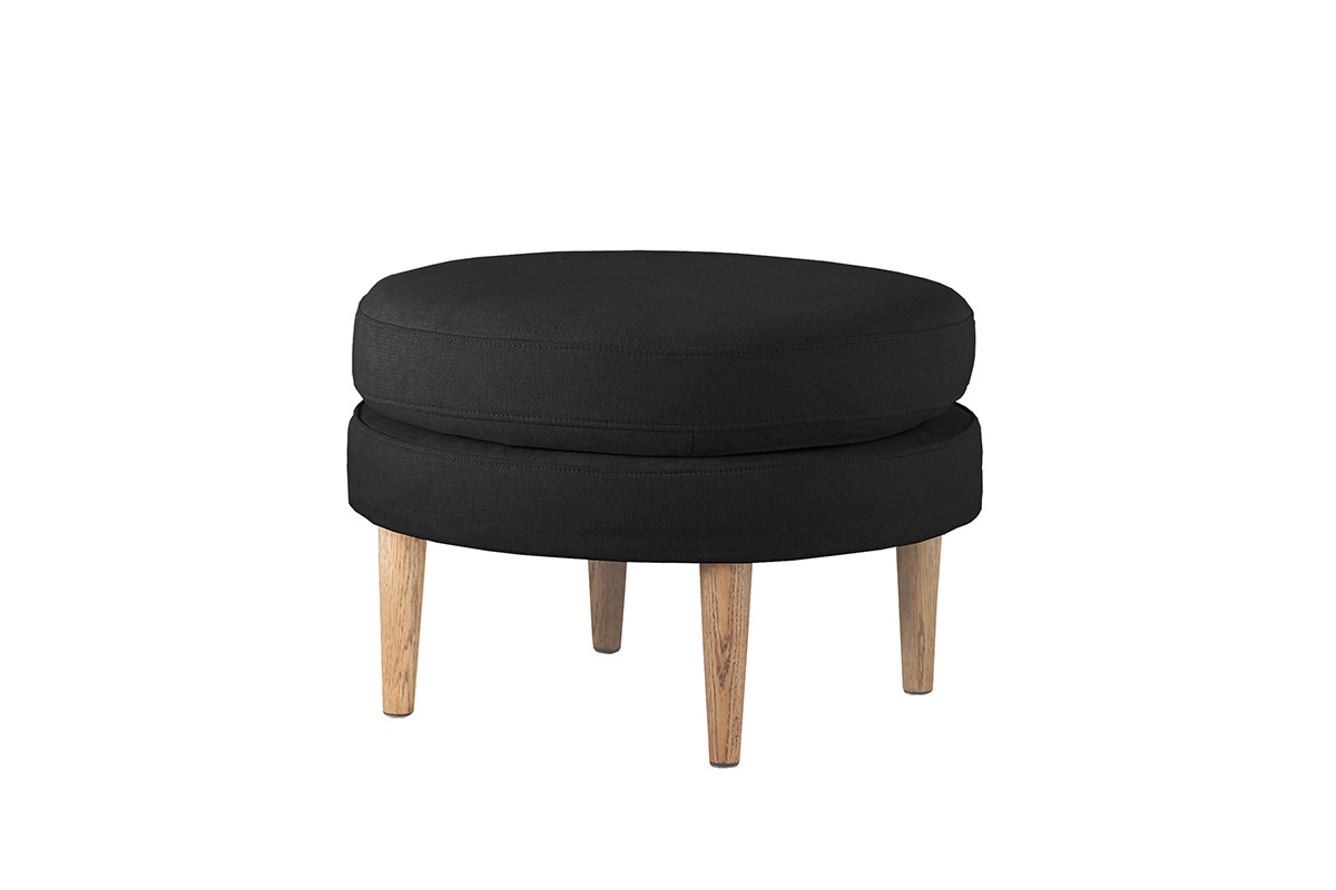 【廃番30％OFF】 LEO SOFA ラウンドオットマン ダークグレー オーク脚