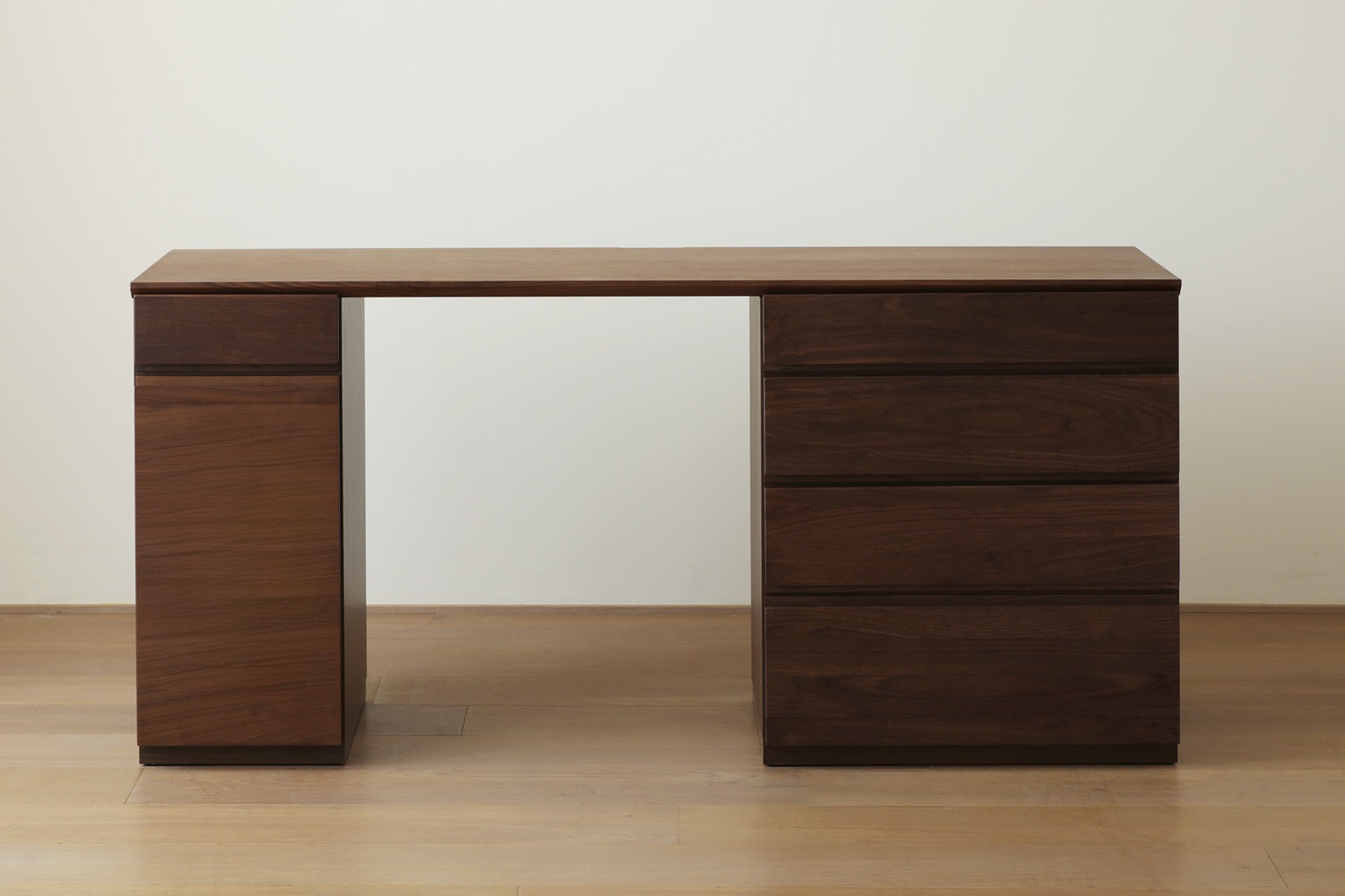 ASTER アスター DESK SET8  ウォルナット (150天板 + 30キャビネット(左開き・右開き) + 60チェスト) ※チェア別売