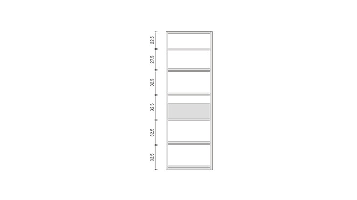 GALLE 65本棚 完成品 (単体/右加工あり/左加工あり/左右加工あり）ウォルナット 幅 65cm