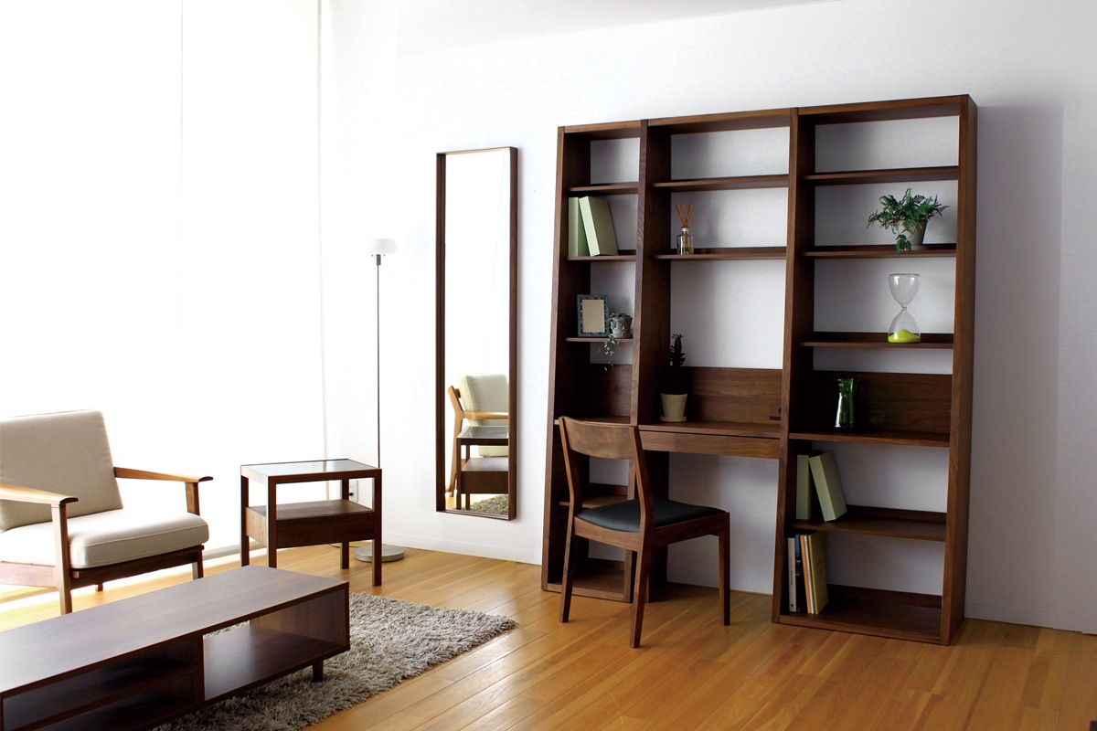 GALLE 65本棚 完成品 (単体/右加工あり/左加工あり/左右加工あり）ウォルナット 幅 65cm