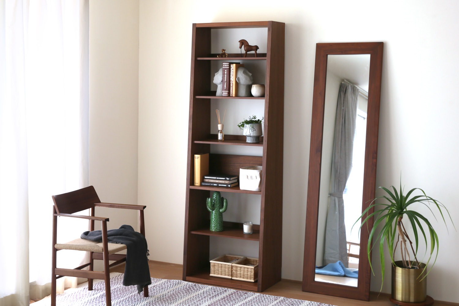 GALLE 65本棚 完成品 (単体/右加工あり/左加工あり/左右加工あり）ウォルナット 幅 65cm