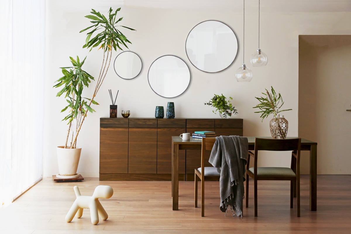 PLAIN ROUND MIRROR φ40 ウォルナット
