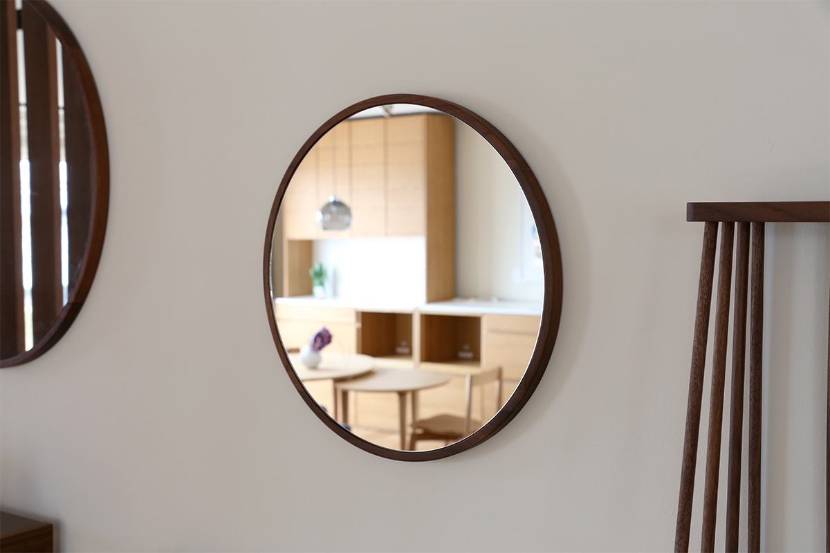 PLAIN ROUND MIRROR φ40 ウォルナット