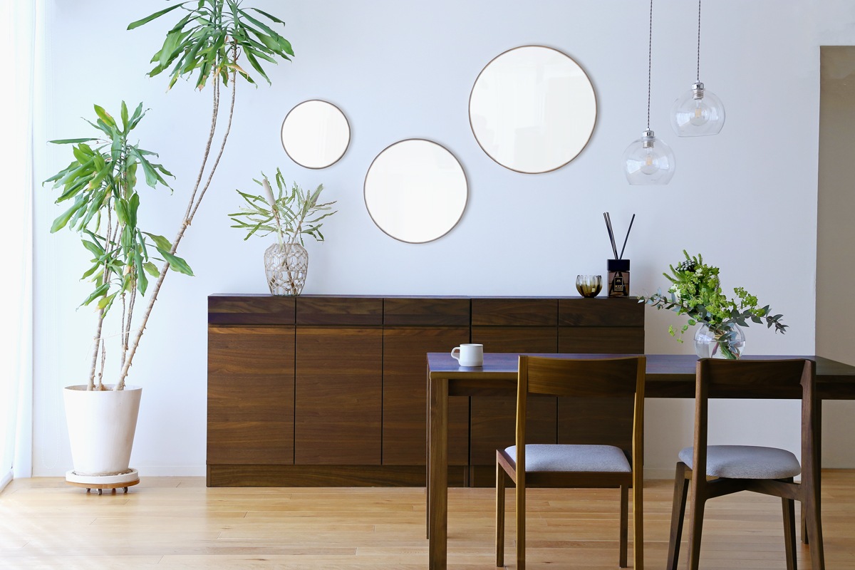 PLAIN ROUND MIRROR φ40 ウォルナット