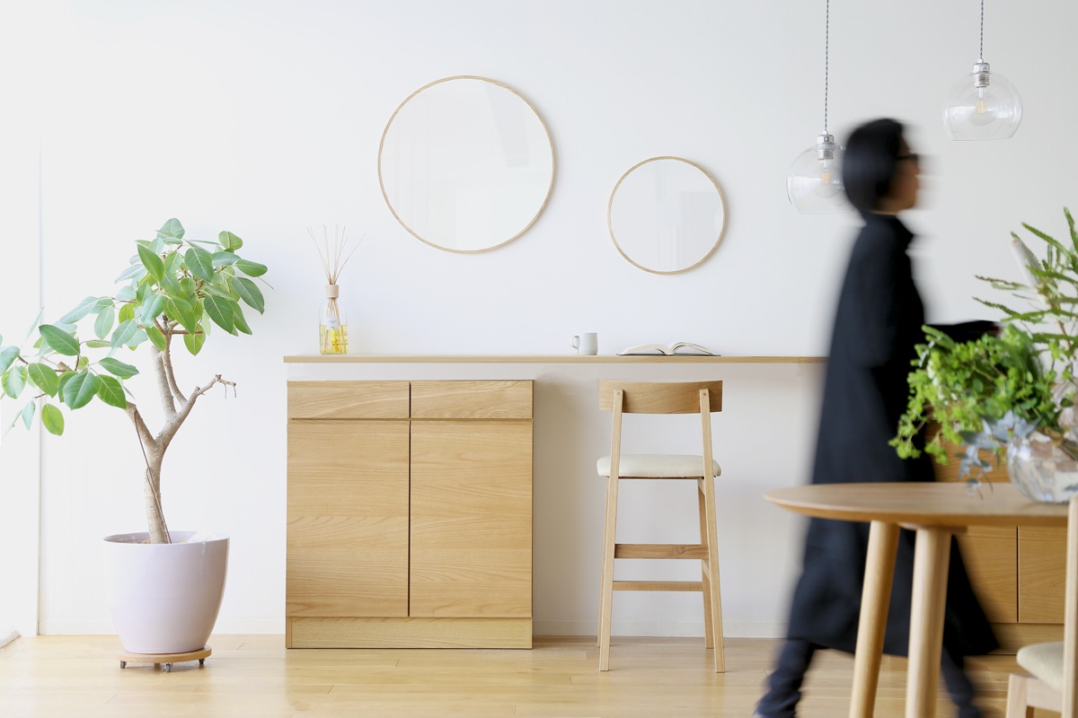 PLAIN ROUND MIRROR φ40 ウォルナット