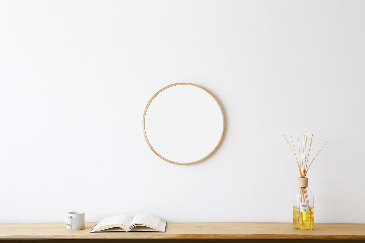 PLAIN ROUND MIRROR φ40 ウォルナット
