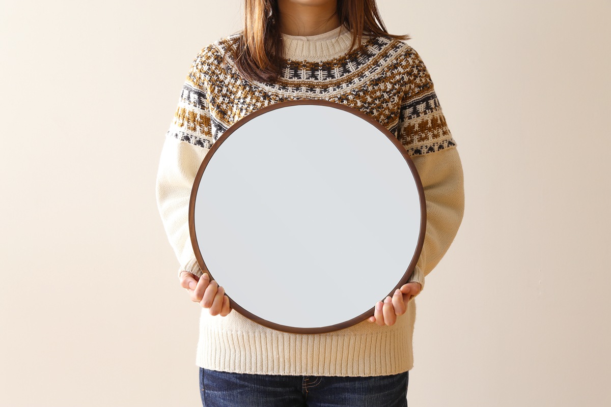 PLAIN ROUND MIRROR φ40 ウォルナット