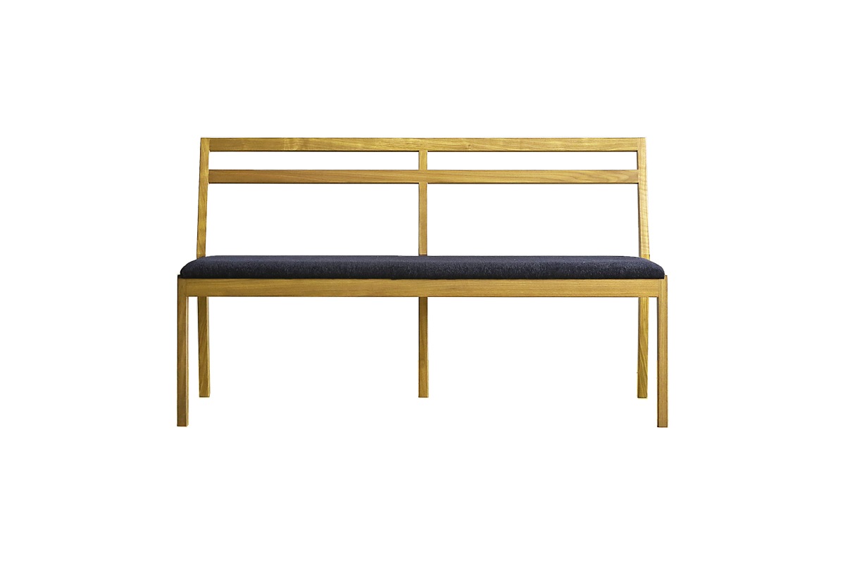 PLAIN BENCH 背付き オーク【受注生産品】　