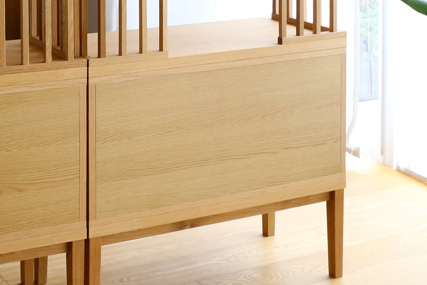 TONG SET5 オーク (W120天板 ＋ W120H42オープンラック ＋ W120キャビネット ＋ W120棚付き脚)