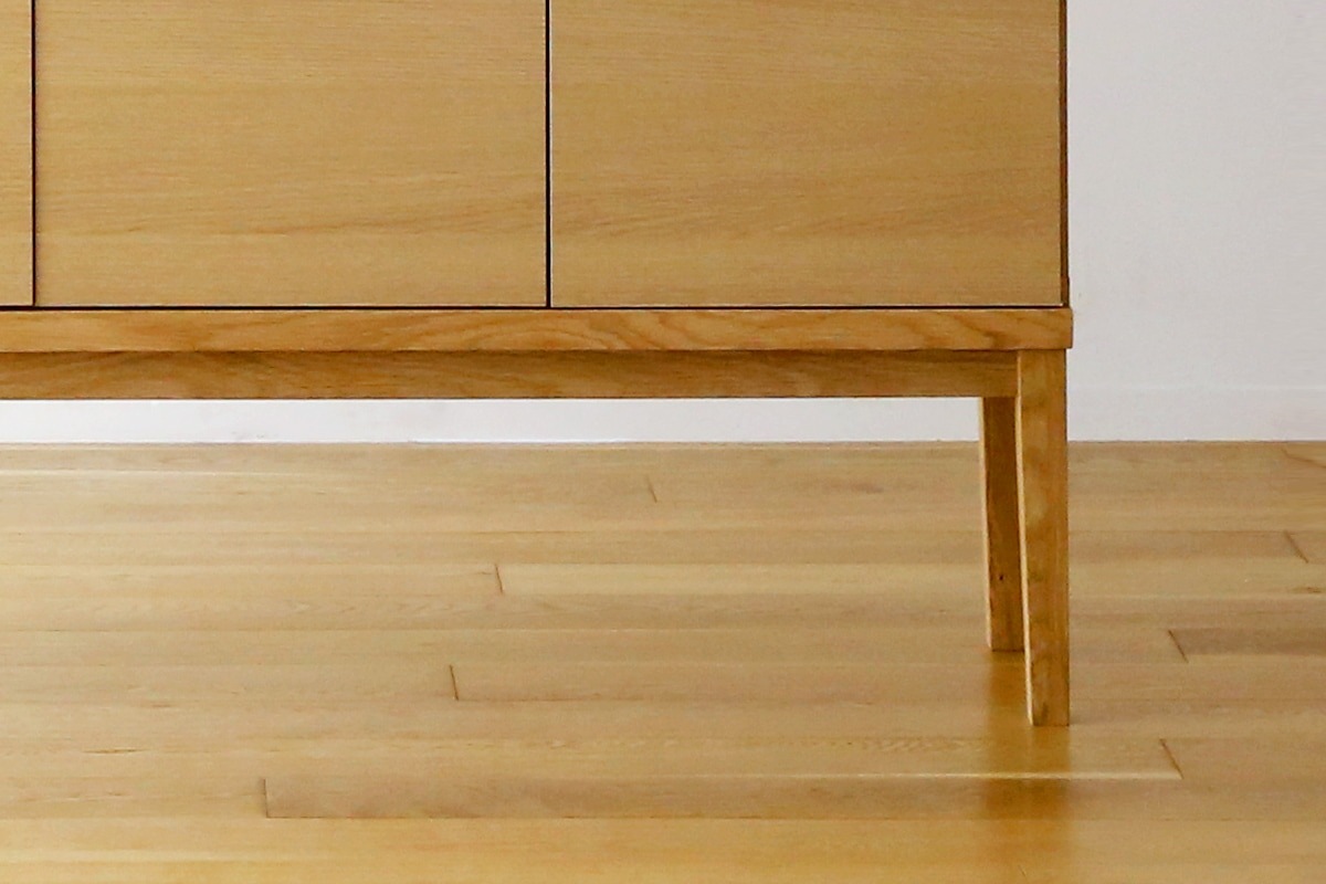 TONG SET5 オーク (W120天板 ＋ W120H42オープンラック ＋ W120キャビネット ＋ W120棚付き脚)