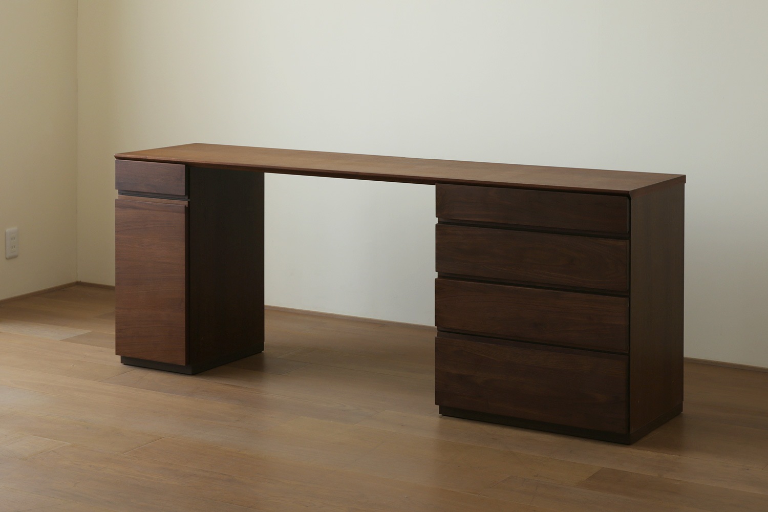 ASTER アスター DESK SET10 ウォルナット (180天板 + 30キャビネット(左開き・右開き) ＋ 60チェスト) ※チェア別売