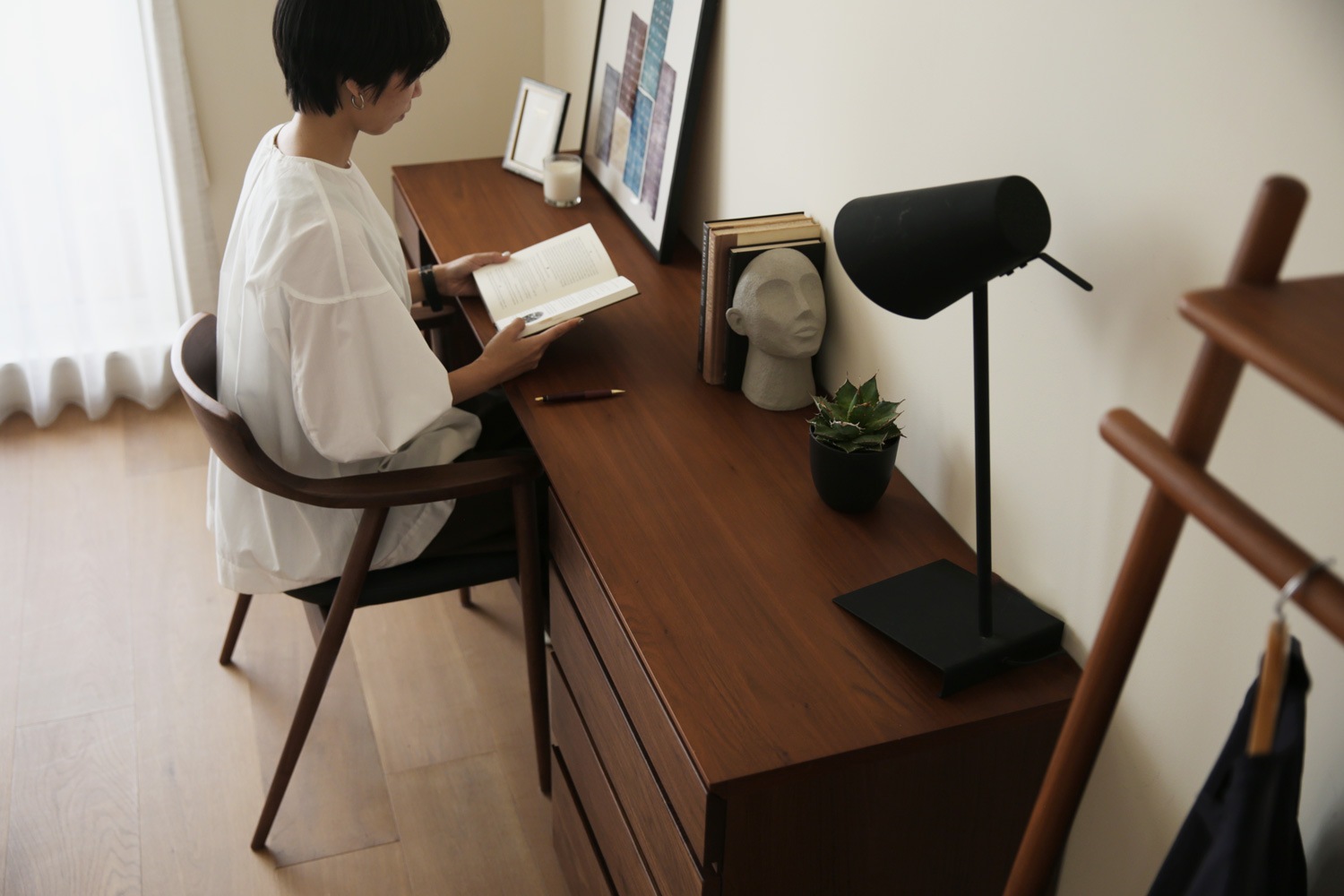 ASTER アスター DESK SET10 ウォルナット (180天板 + 30キャビネット(左開き・右開き) ＋ 60チェスト) ※チェア別売