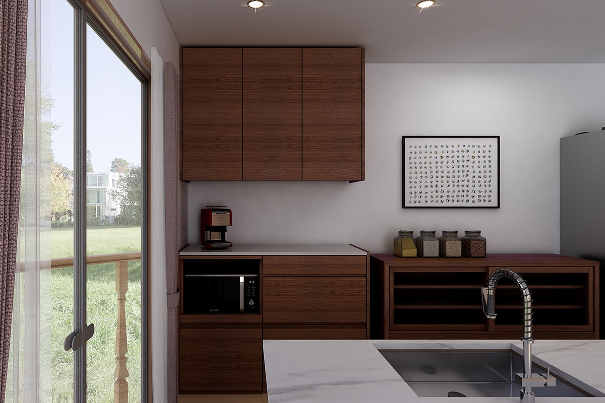 HARVEST ハーベスト【吊り戸タイプ】set 15【幅130cm】オーク/ウォルナット