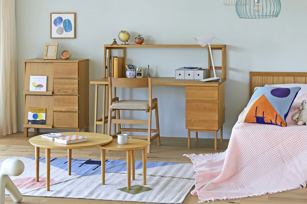 PLAIN DESK プレーンデスク オーダー上置きタイプ A 突板天板 幅 60〜240cm