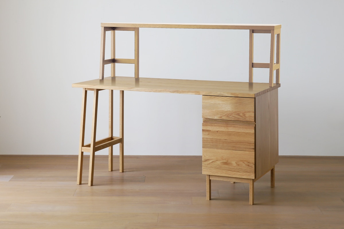 PLAIN DESK プレーンデスク オーダー上置きタイプ A 突板天板 幅 60〜240cm