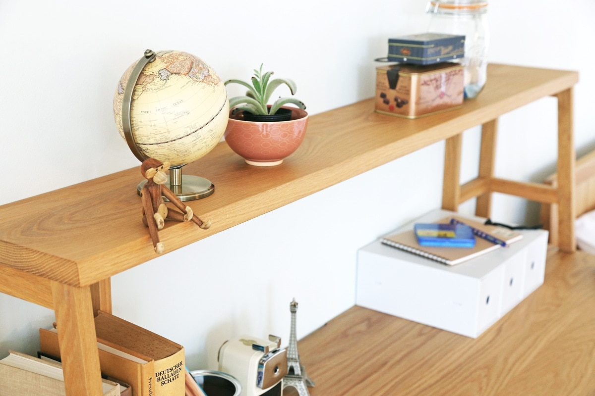 PLAIN DESK プレーンデスク オーダー上置きタイプ A 突板天板 幅 60〜240cm