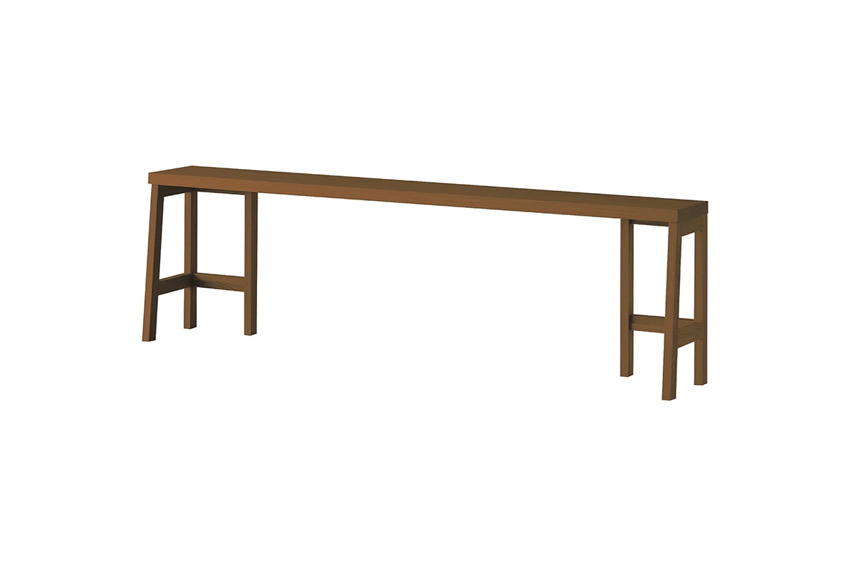 PLAIN DESK プレーンデスク オーダー上置きタイプ A 突板天板 幅 60〜240cm