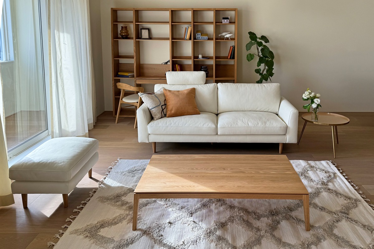 SERUM SOFA 3人掛け グレー オーク脚/ウォルナット脚