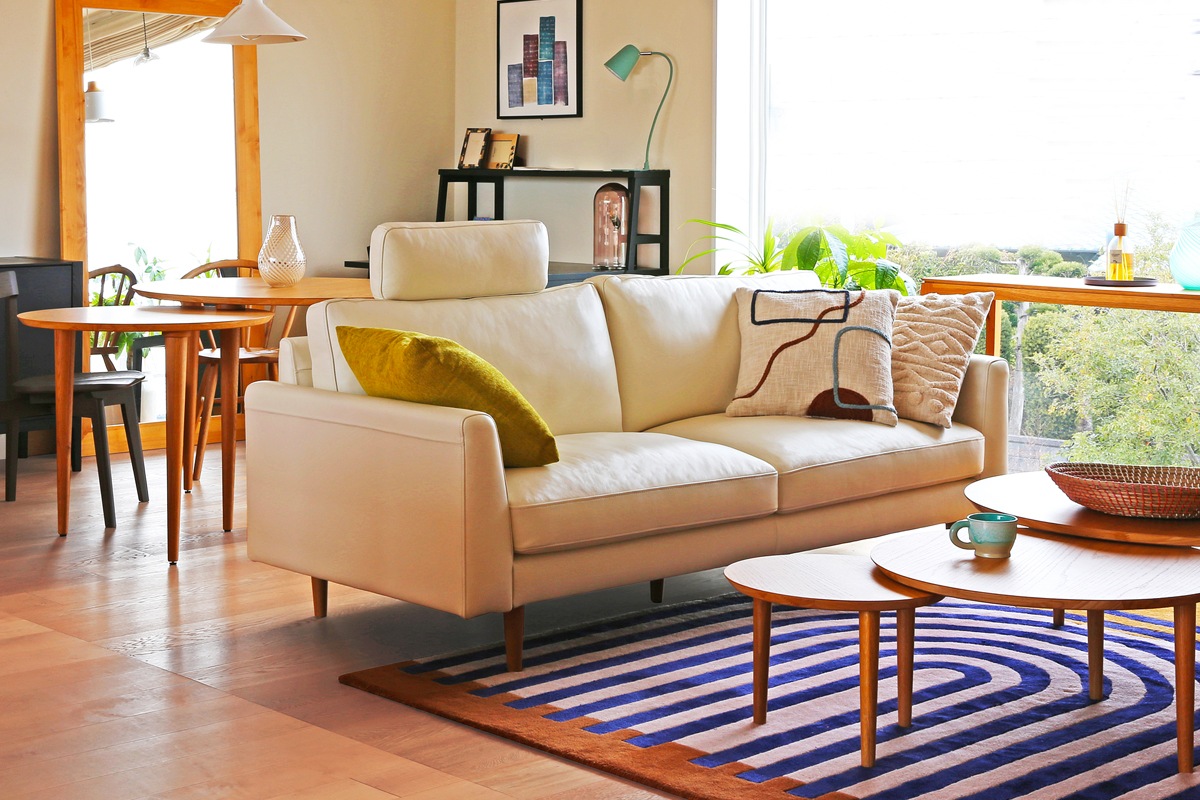 SERUM SOFA 3人掛け グレー オーク脚/ウォルナット脚