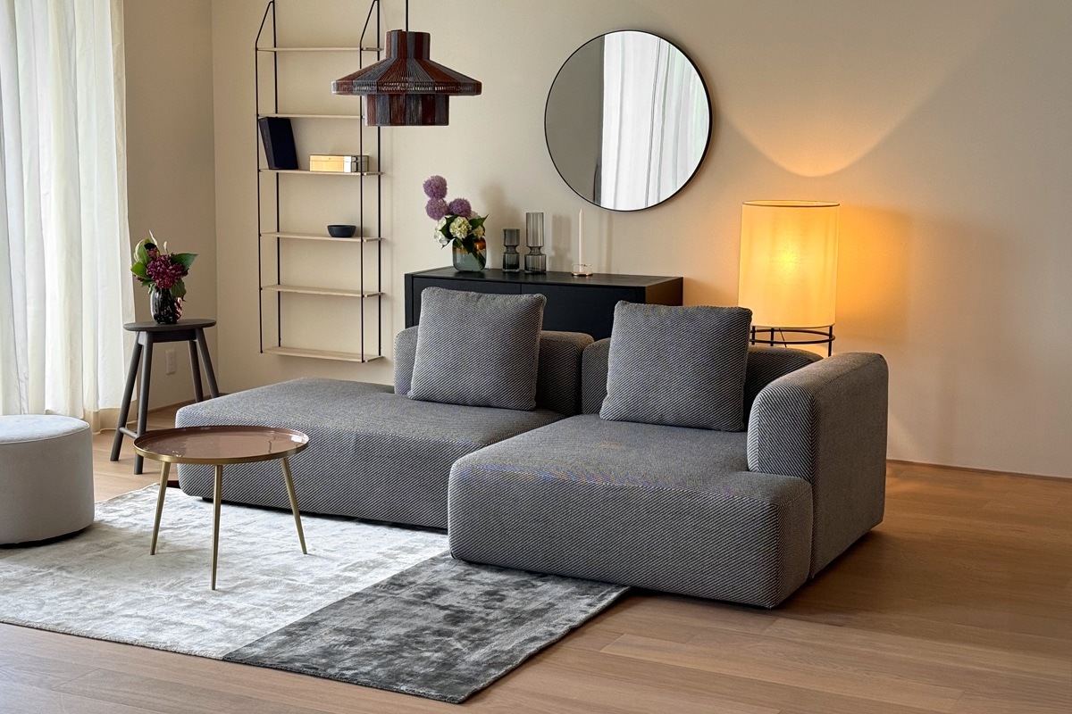 SUMOWA SOFA SET2 2人掛けソファ(右背もたれ)＋シェーズロング(右肘 
