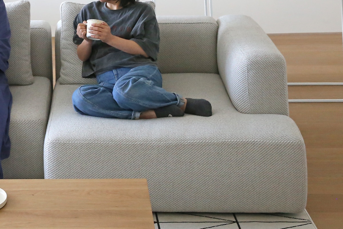 SUMOWA SOFA スモワ SET2 2人掛けソファ(右背もたれ)+シェーズロング(右肘) ベージュ/グレー/ライトグレー
