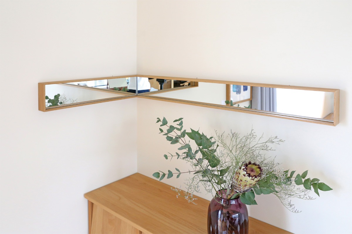 BOX MIRROR 2580-50コーナーミラー オーク