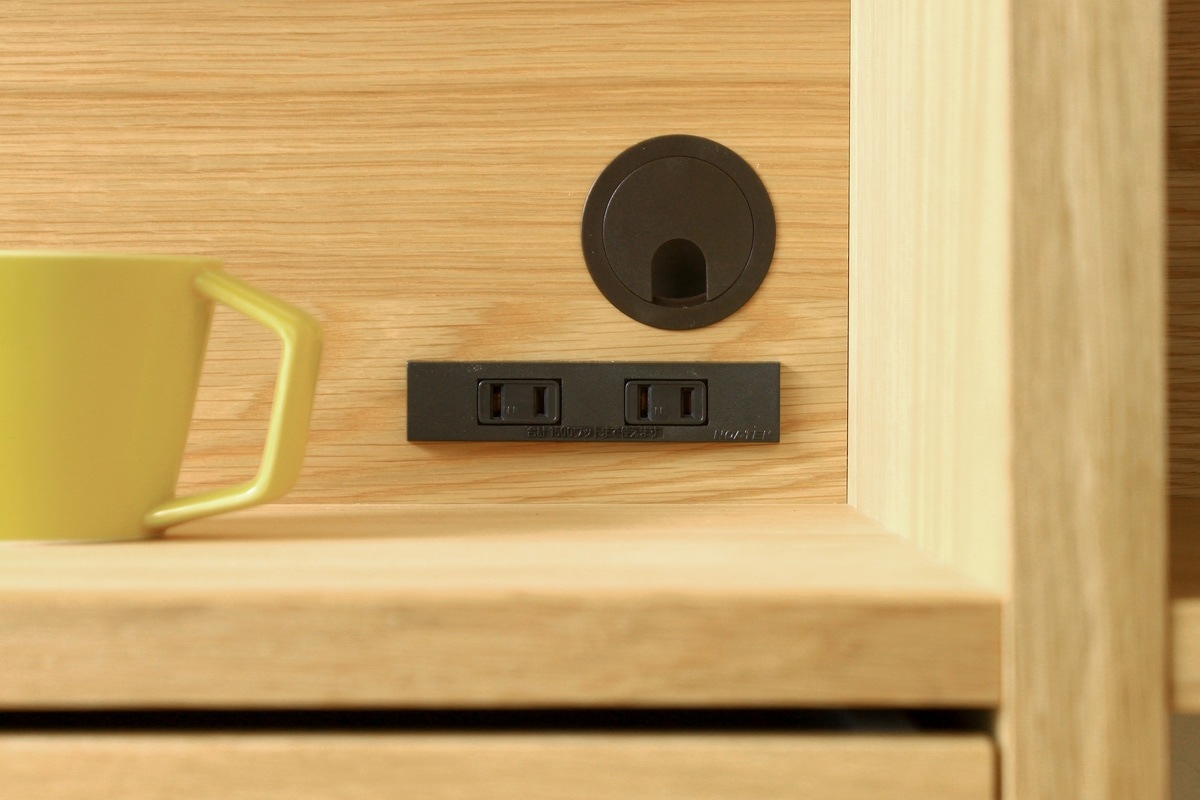 GALLE ガレ DESK SET3 オーク 幅133cm (41本棚(右加工あり) + 89デスクパーツ + エンドパネル(左エンド))