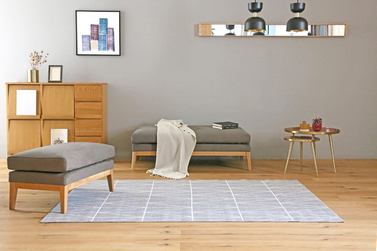 【廃番25％OFF】 FRACCE SOFA ベンチ グレー オーク脚