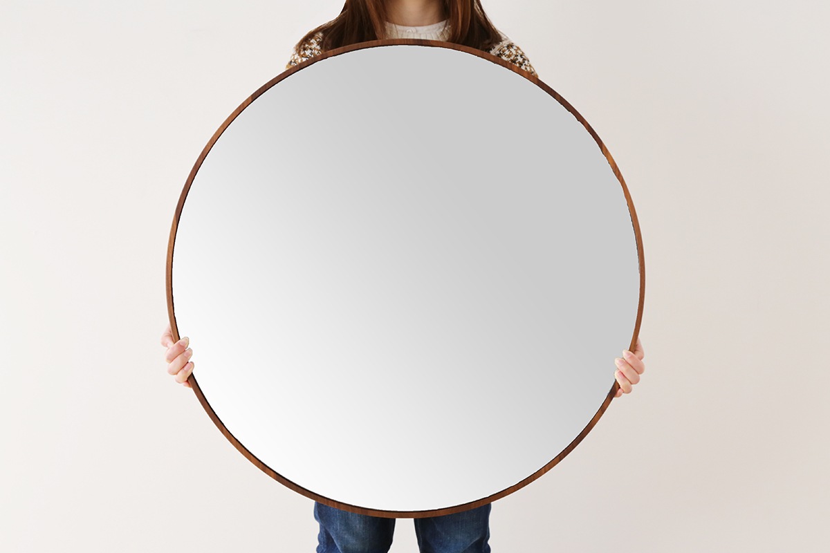 PLAIN ROUND MIRROR φ79 オーク