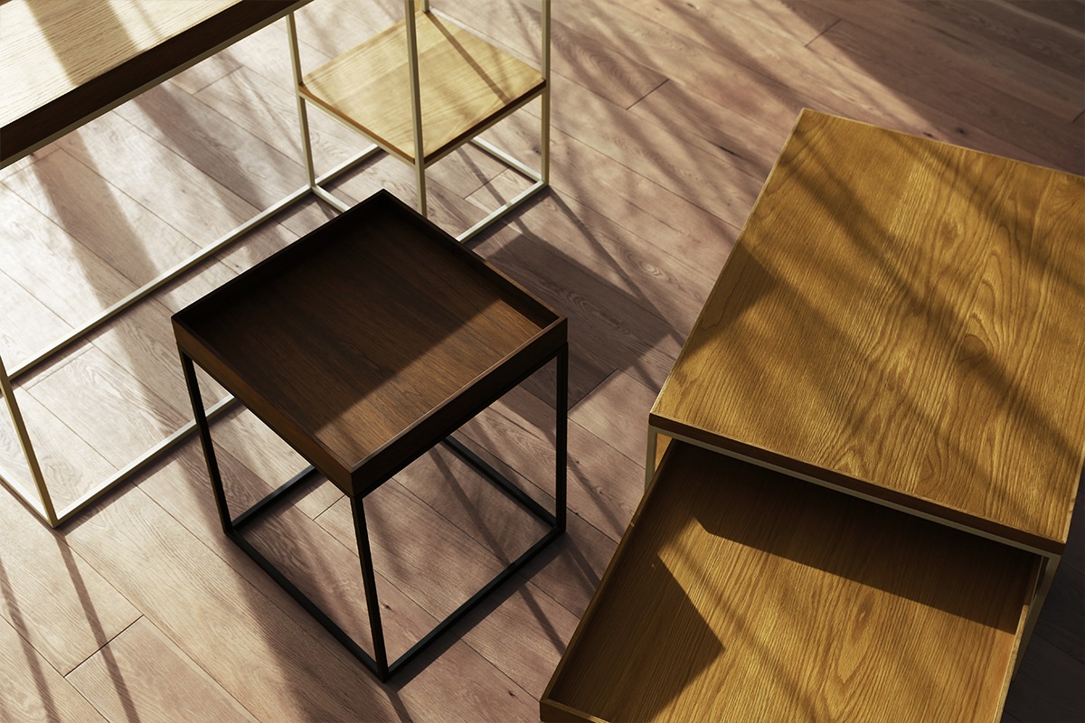 LINIE LIVING TABLE オーク/ホワイトフレーム