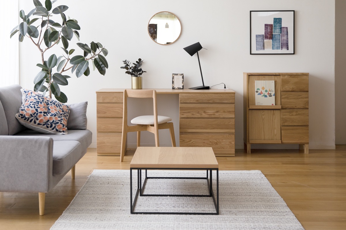 LINIE LIVING TABLE オーク/ホワイトフレーム