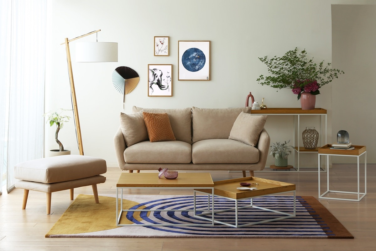 LINIE LIVING TABLE オーク/ホワイトフレーム