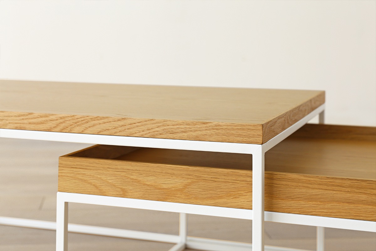 LINIE LIVING TABLE オーク/ホワイトフレーム
