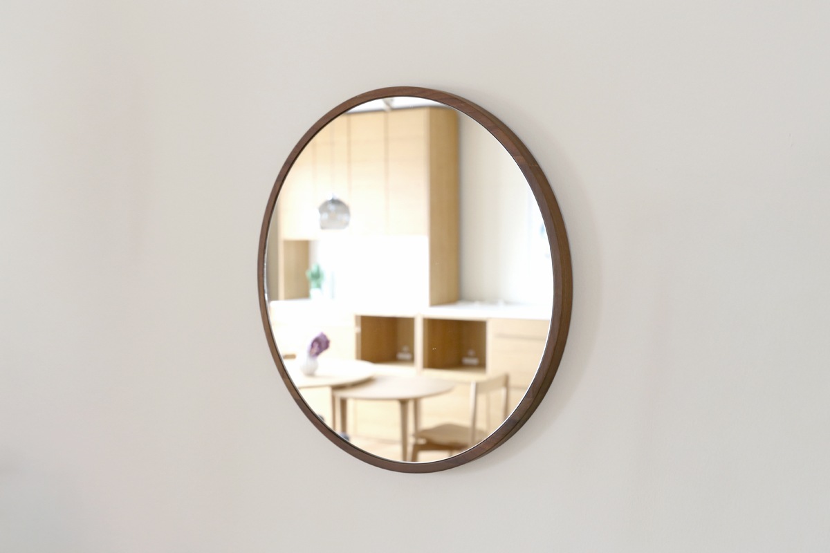 PLAIN ROUND MIRROR φ60cm ウォルナット