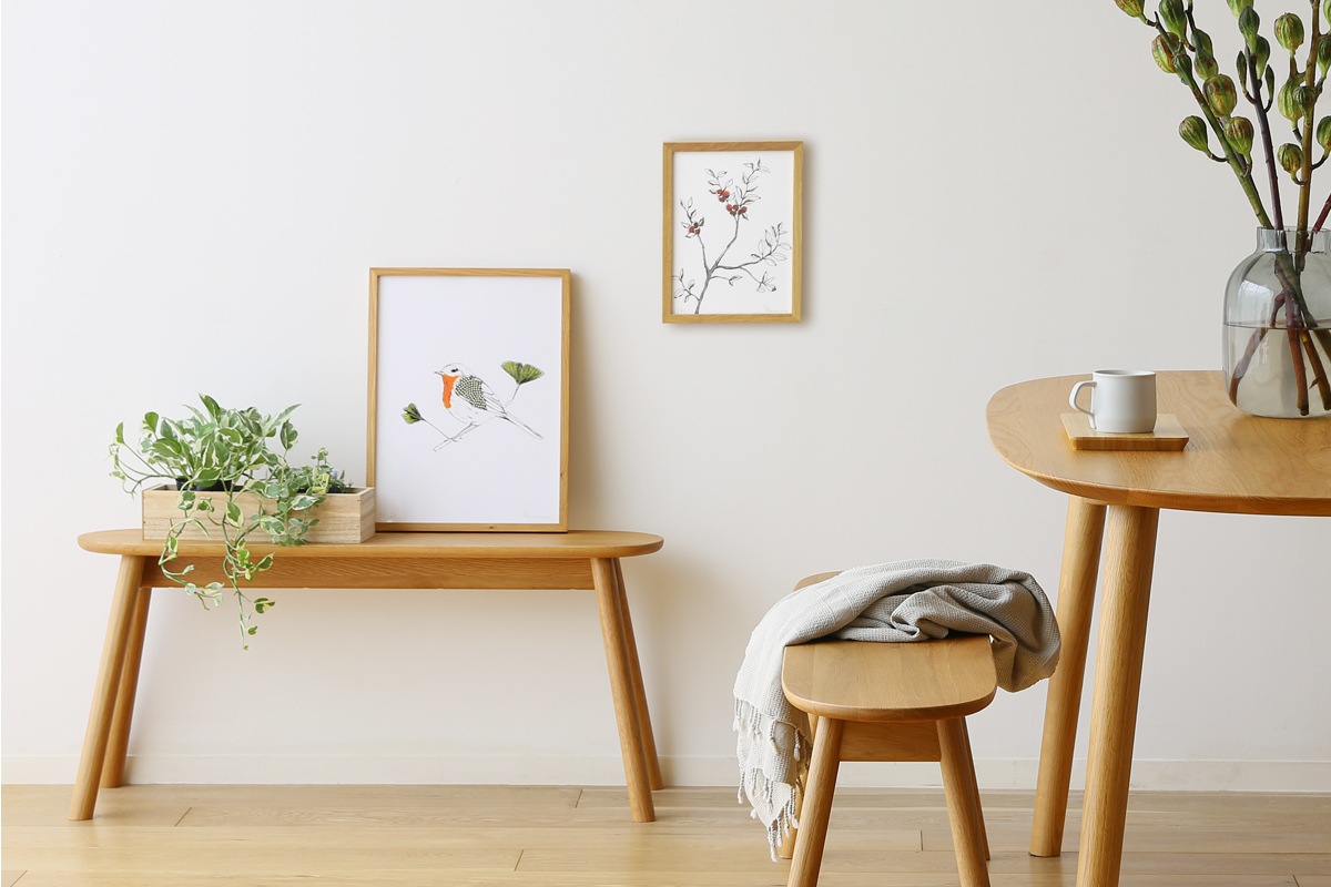 RUBE 90ワイドスツール ウォルナット