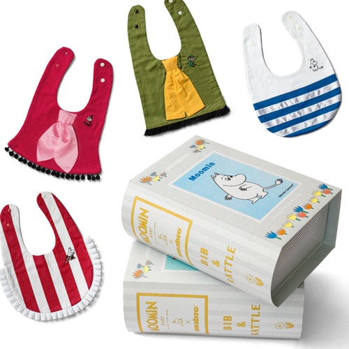 ムーミン×アマブロ BABY BIB & RATTLE【MOOMIN スタイ ラトル 出産祝いギフトセット】
