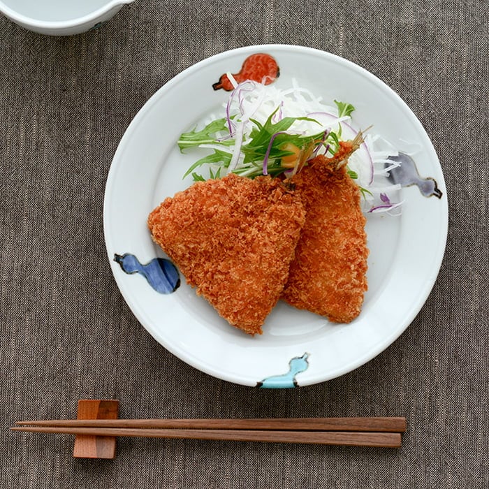 徳永遊心　色絵ひょうたん／6.5寸皿