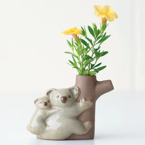 sen｜コアラの花入れ（陶器）【インテリア・花器・花瓶