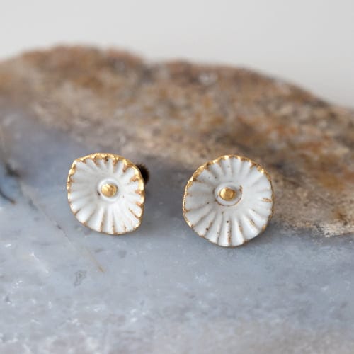 sen お花のイヤリング 2個セット／9カラー 【陶器のアクセサリー