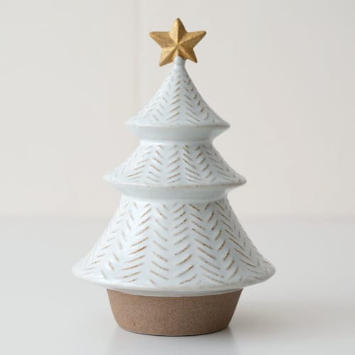 sen ツリーのオブジェ／星付き（WHITE） 【陶器の置き物 クリスマス