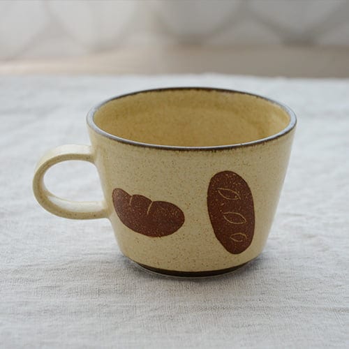 かとうようこ 和紙染め コーヒーカップ／ぱん（黄）