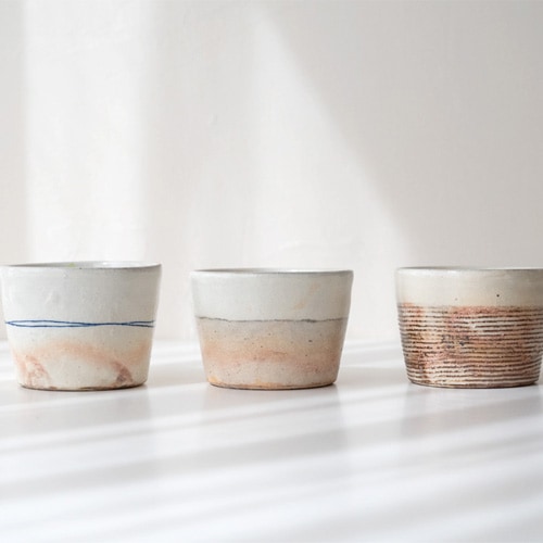 古谷製陶所（古谷浩一）渕荒横彫 手付丸スープカップ 【信楽焼 スープ