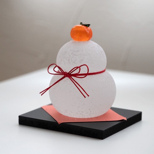 予約12月上旬発送※ 極楽寺がらす工房 ガラスの鏡餅のオブジェ／中