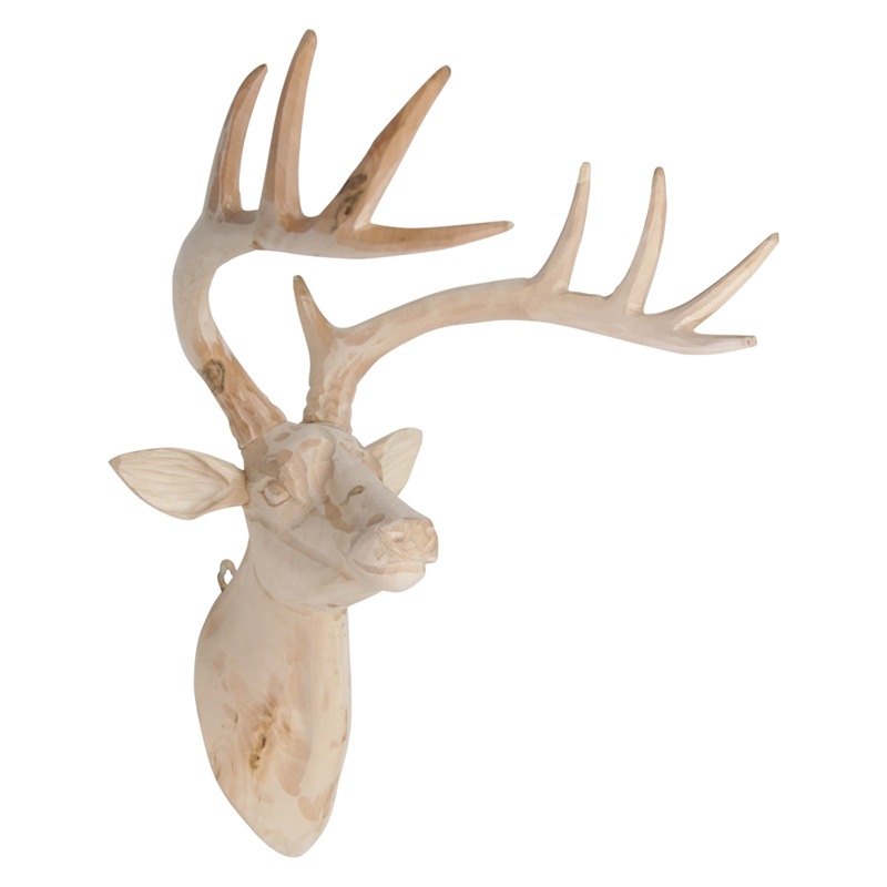 トナカイ壁飾り　手彫り天然木　Wood Animal Head / Moose Amazon.co.jp: 鹿 オブジェ壁飾り アニマルヘッド インテリア鹿
