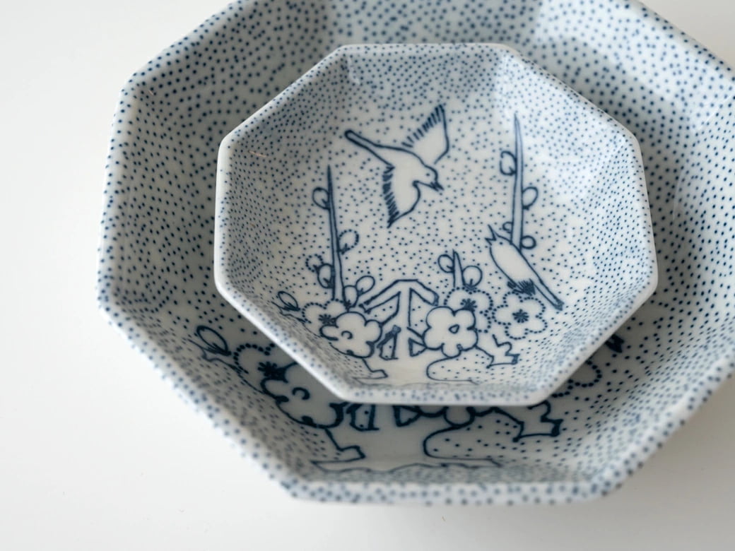 倉敷意匠 印判手の八角豆皿（3種類） | 倉敷意匠計画室／テーブル