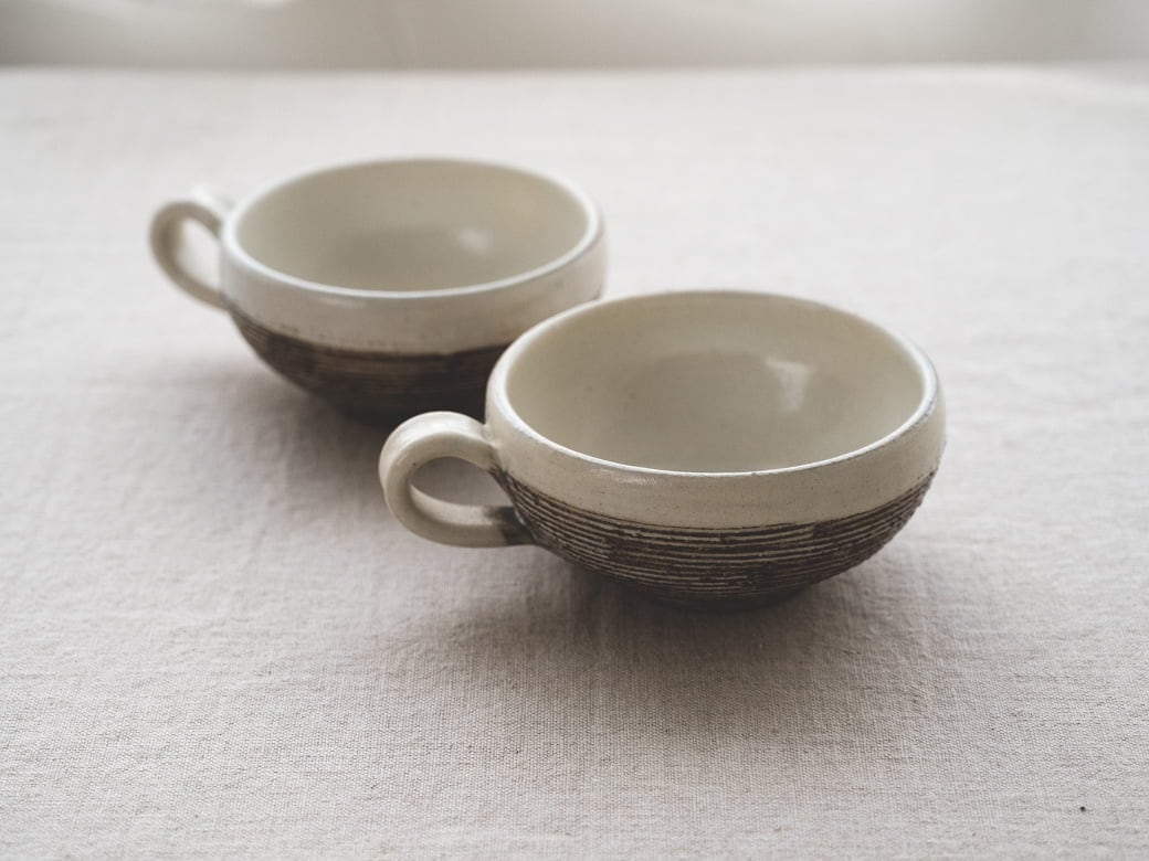 【2点セット】　古谷製陶所　渕荒横彫　楕円深皿　大　カレー皿　古谷浩一　信楽焼 2点セット】 古谷製陶所 渕荒横彫 楕円深皿 大 カレー皿 古谷