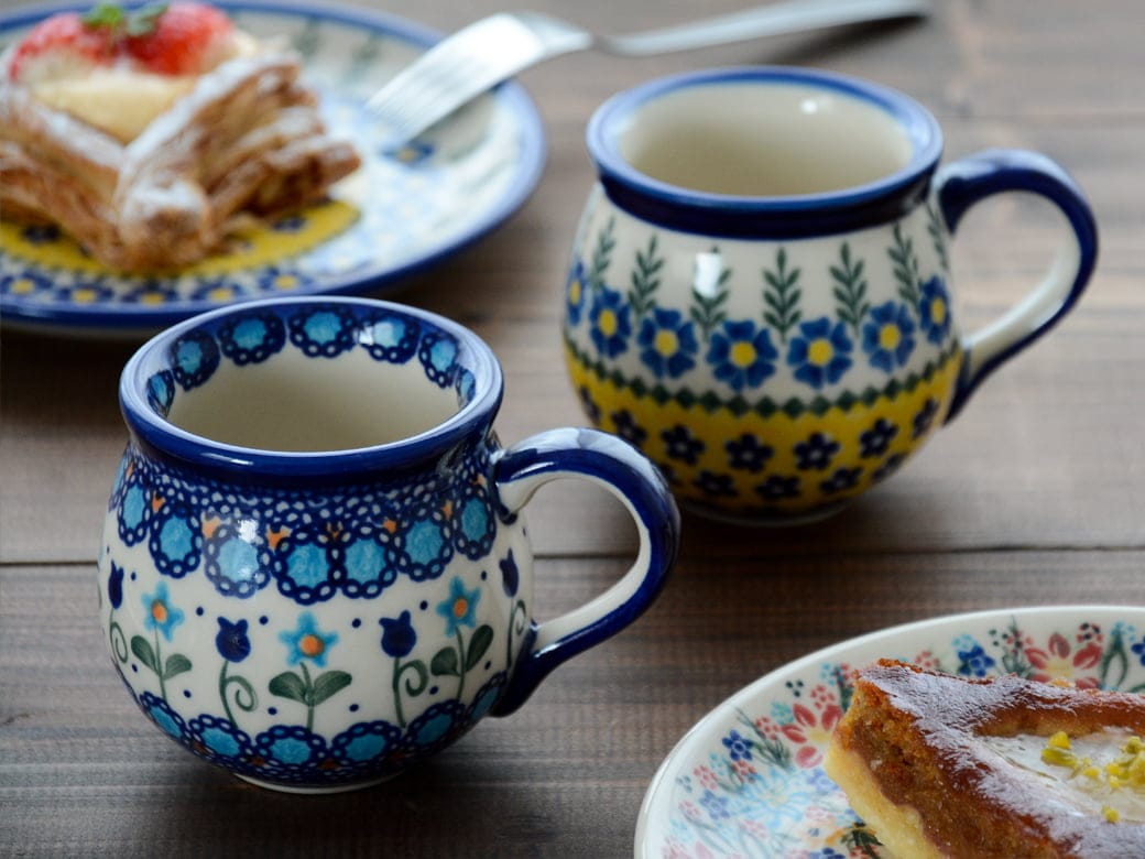 ポーリッシュポタリー　湯呑み　4個 ポーリッシュポタリー 湯呑み 4個 ポーリッシュポタリーの