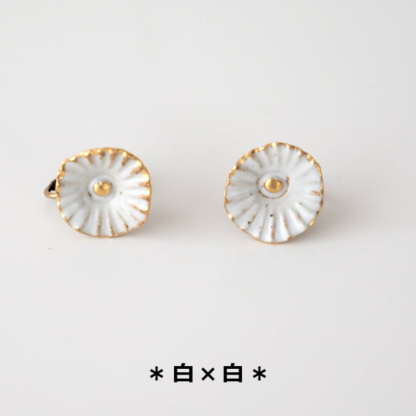 sen お花のイヤリング 2個セット／9カラー 【陶器のアクセサリー